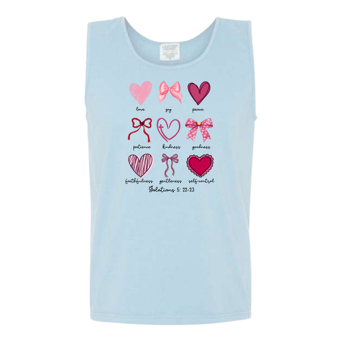 Galatians 5 - Valentines - Comfort Colors - Unisex Tank - Neutral Colors & Blues