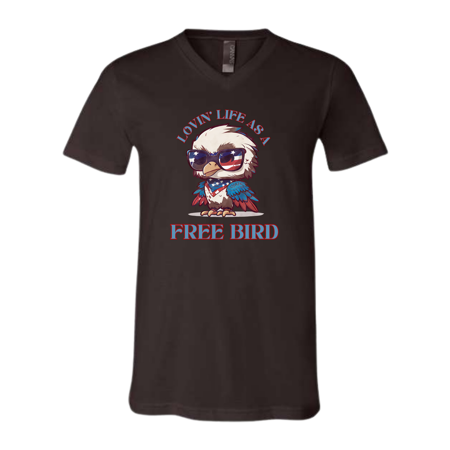 Lovin' Life as a Free Bird - Bella+Canvas - Unisex V-Neck - Neutral Colors