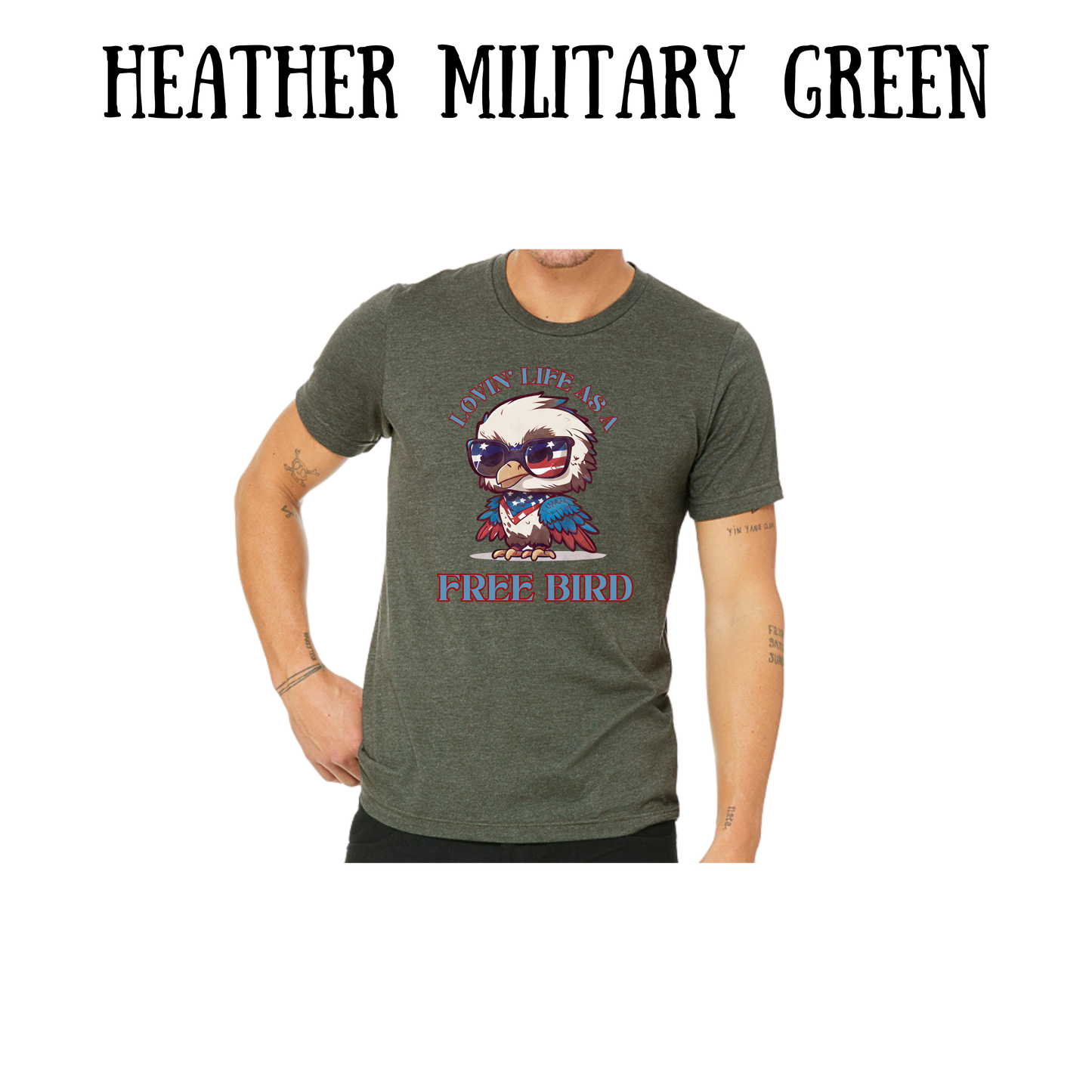 PP - Lovin' Life As A Free Bird - Unisex Tee - Greens