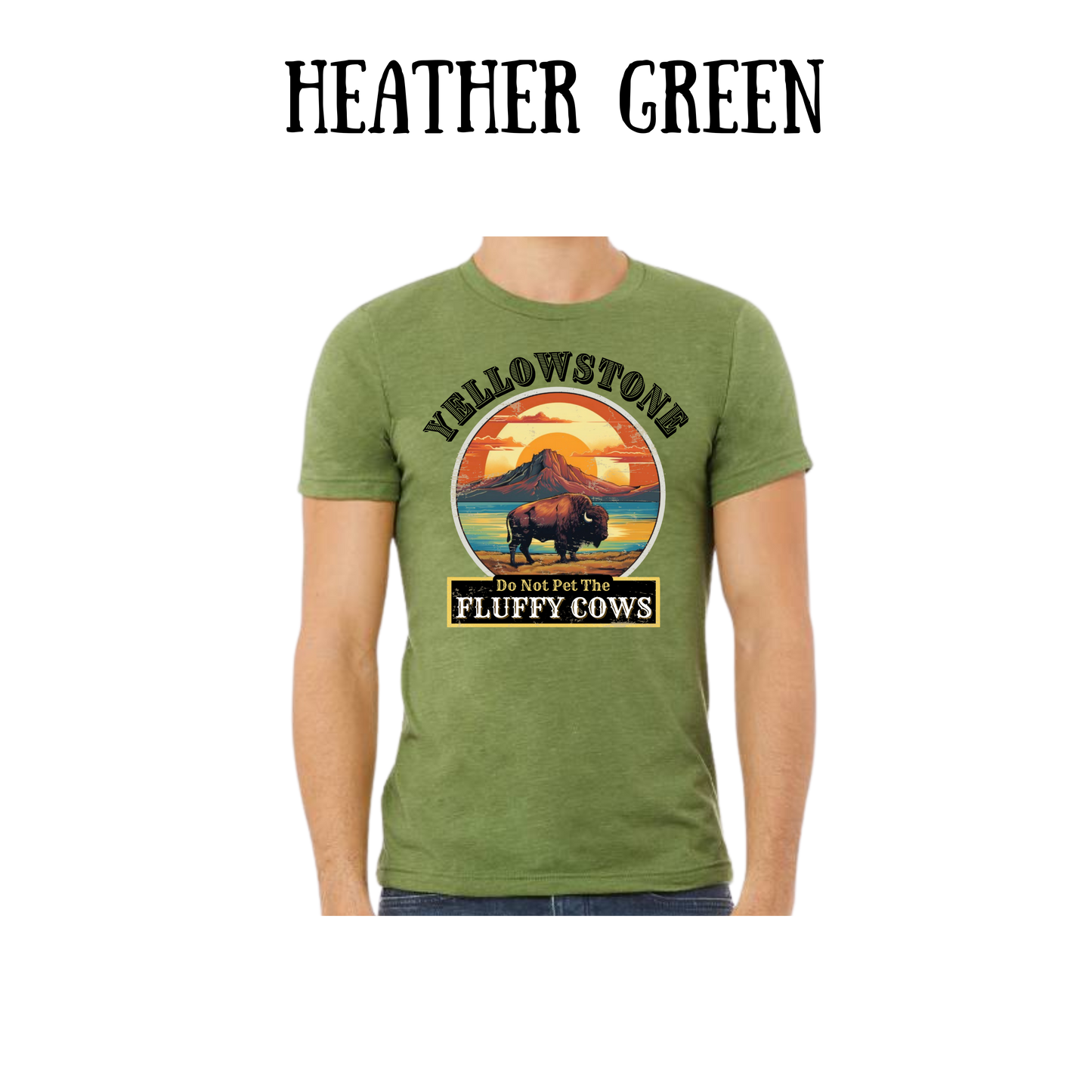 CP - Yellowstone: Fluffy Cows - Unisex Tee - Greens