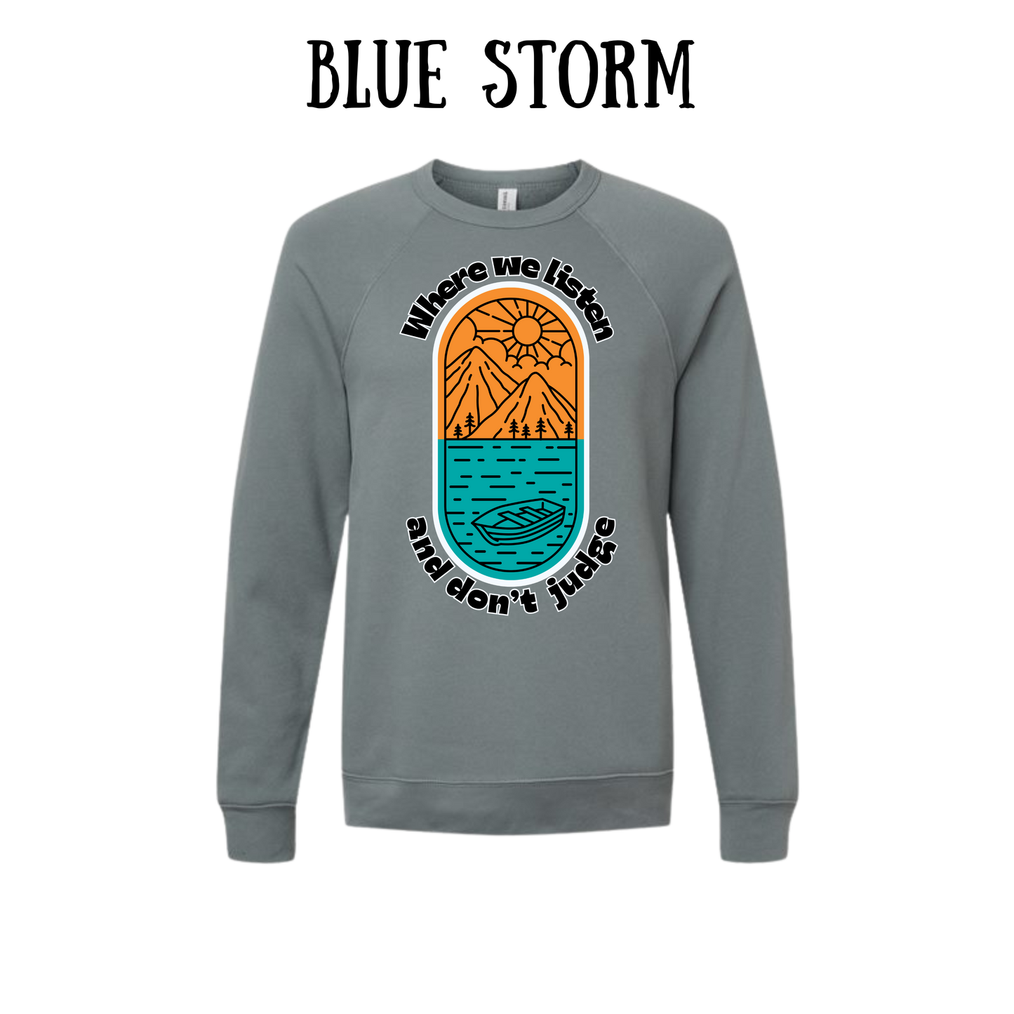 CP - Where We Listen and Don't Judge - Sponge Fleece Raglan Sweatshirt - Blues, Purples