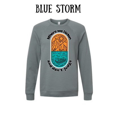 CP - Where We Listen and Don't Judge - Sponge Fleece Raglan Sweatshirt - Blues, Purples