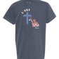 Loves Jesus & America too - Comfort Colors - Heavyweight Youth Tee - Neutral Colors & Blues