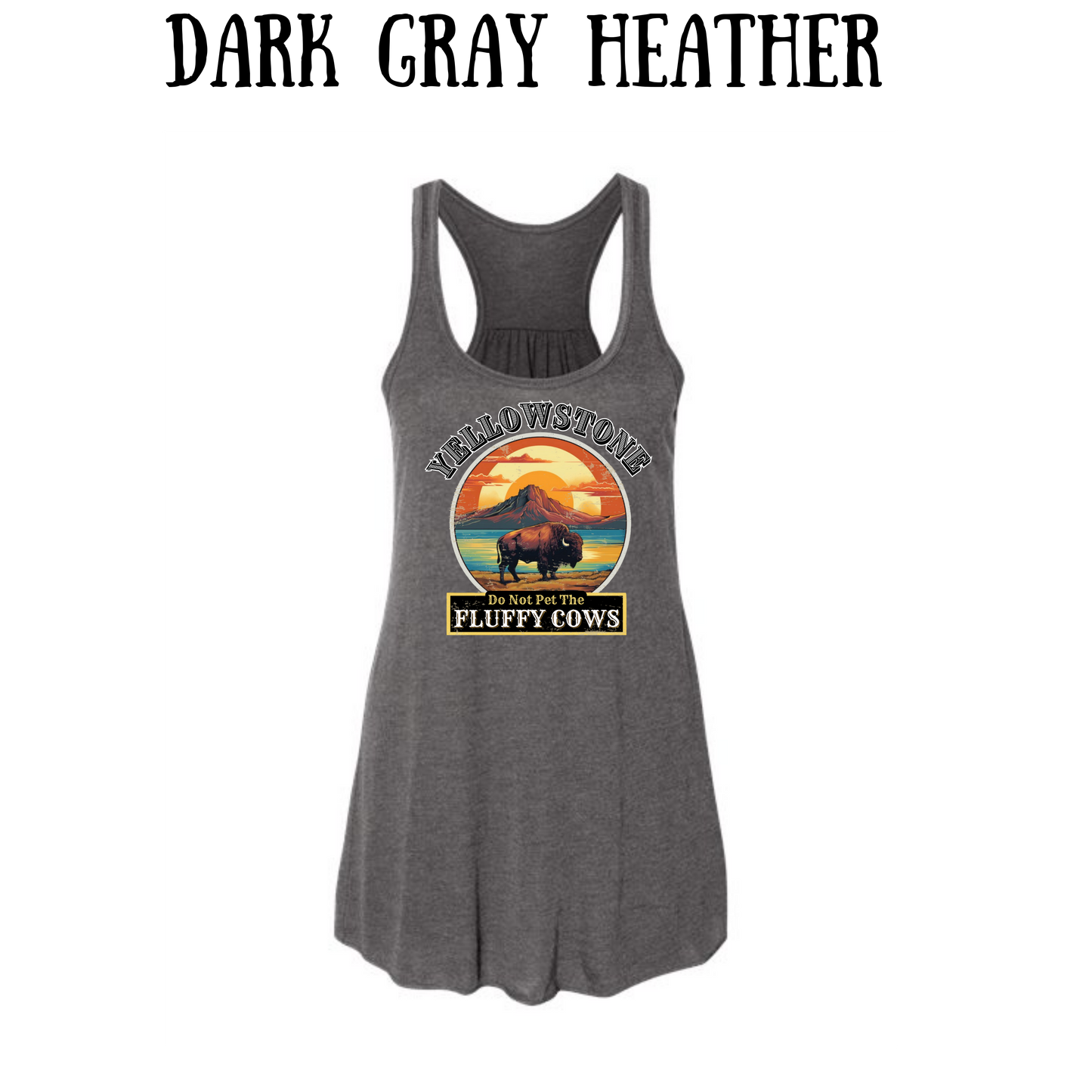 CP - Yellowstone: Fluffy Cows - Women's flowy racerback Tank