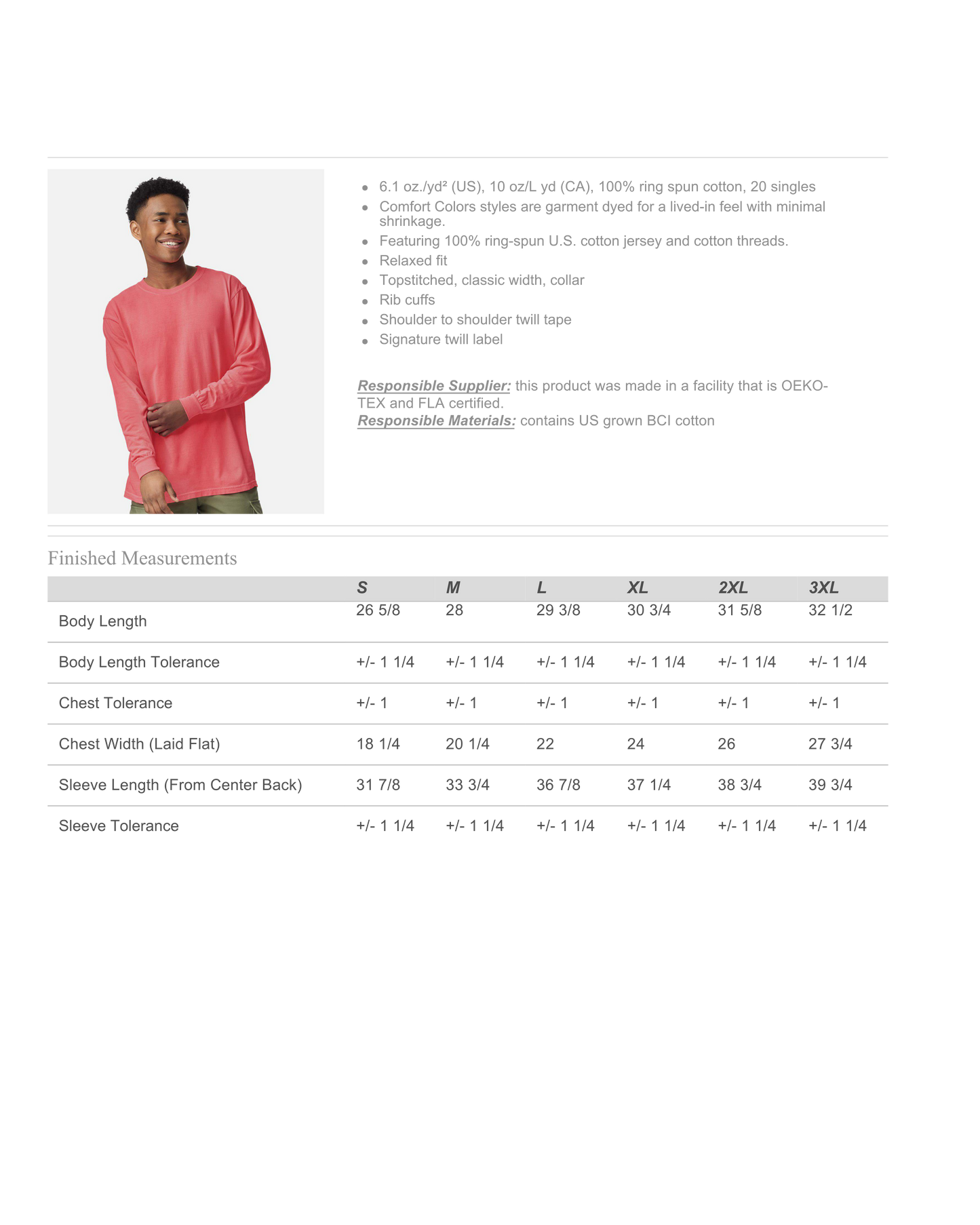 CUHS - Comfort Colors - Heavyweight Long Sleeve Tee - Assorted Colors