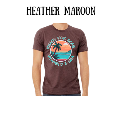 VP - Ready For Some Vitamin D & Sea - Unisex Tee - Pinks, Purples, Neutrals