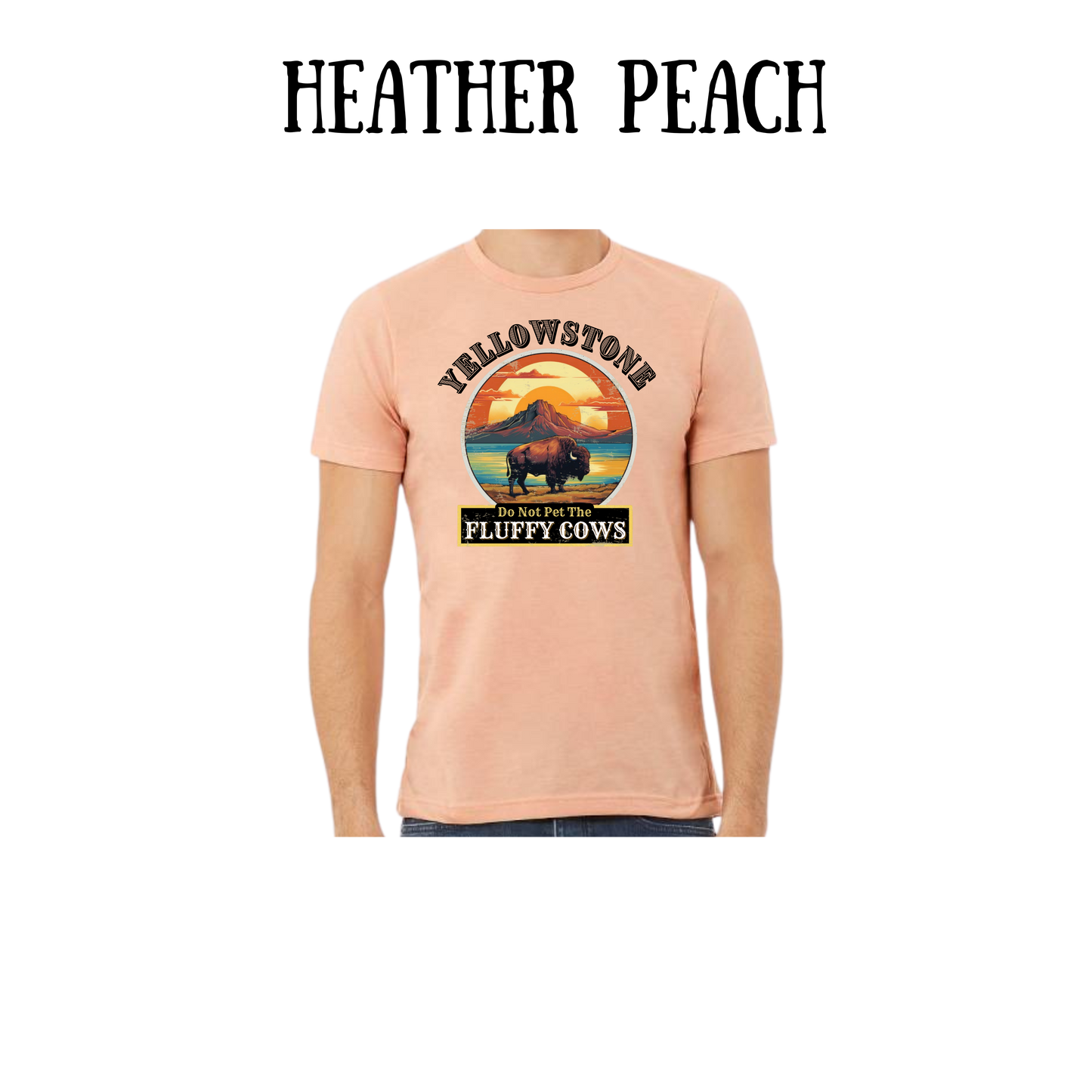 CP - Yellowstone: Fluffy Cows - Unisex Tee - Yellows, Oranges, Reds