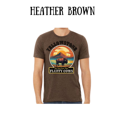 CP - Yellowstone: Fluffy Cows - Unisex Tee - Yellows, Oranges, Reds