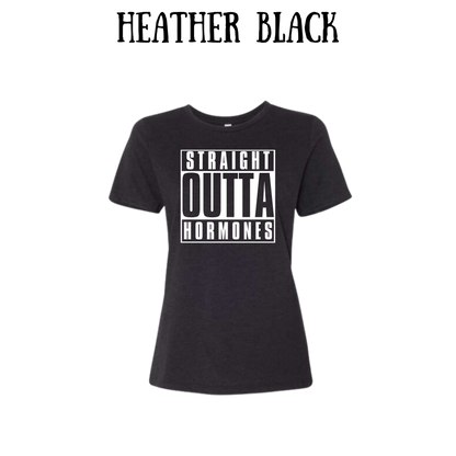 straight outta hormones - women's relaxed fit tee - neutrals